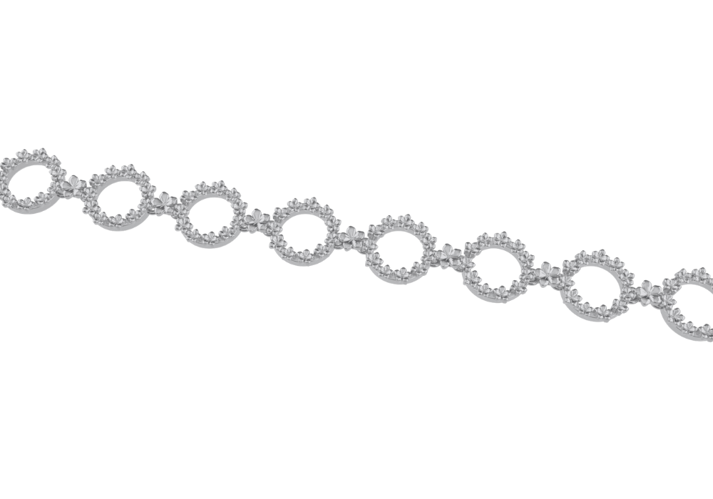 The Forget-Me-Not 'Wreath' Silver Link Bracelet