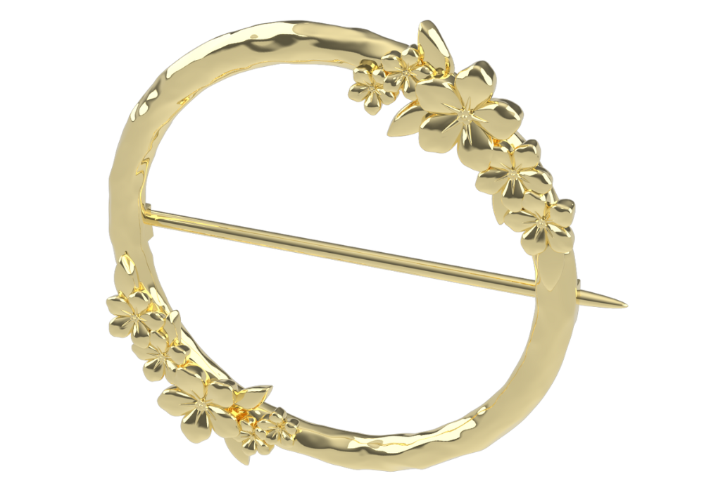 The Forget-Me-Not 'Wreath' Solid 9-carat Gold Brooch