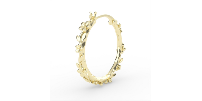 The Forget-Me-Not 'Wreath' 9-carat Fairmined Gold Hoop Earrings