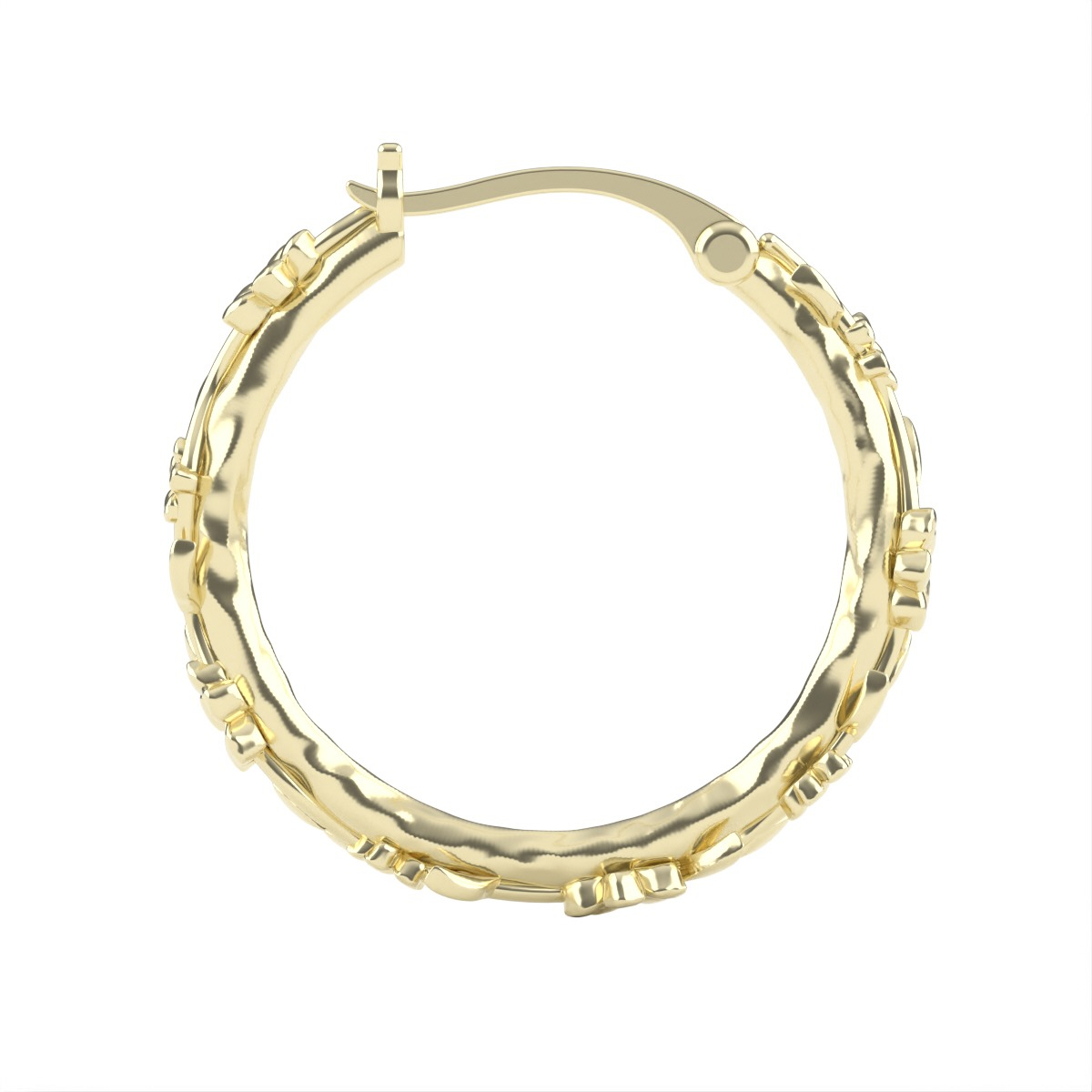 The Forget-Me-Not 'Wreath' Silver Hoop Earrings Layered in Fairmined Gold