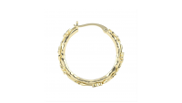 The Forget-Me-Not 'Wreath' Silver Hoop Earrings Layered in Fairmined Gold