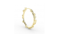 The Forget-Me-Not 'Wreath' Silver Hoop Earrings Layered in Fairmined Gold