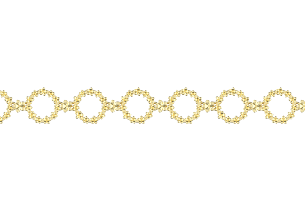 The Forget-Me-Not 'Wreath' Silver Link Bracelet Layered in Fairmined Gold