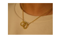 The Forget-Me-Not 'Love Link Wreath' Silver Necklace layered in Fairmined Gold