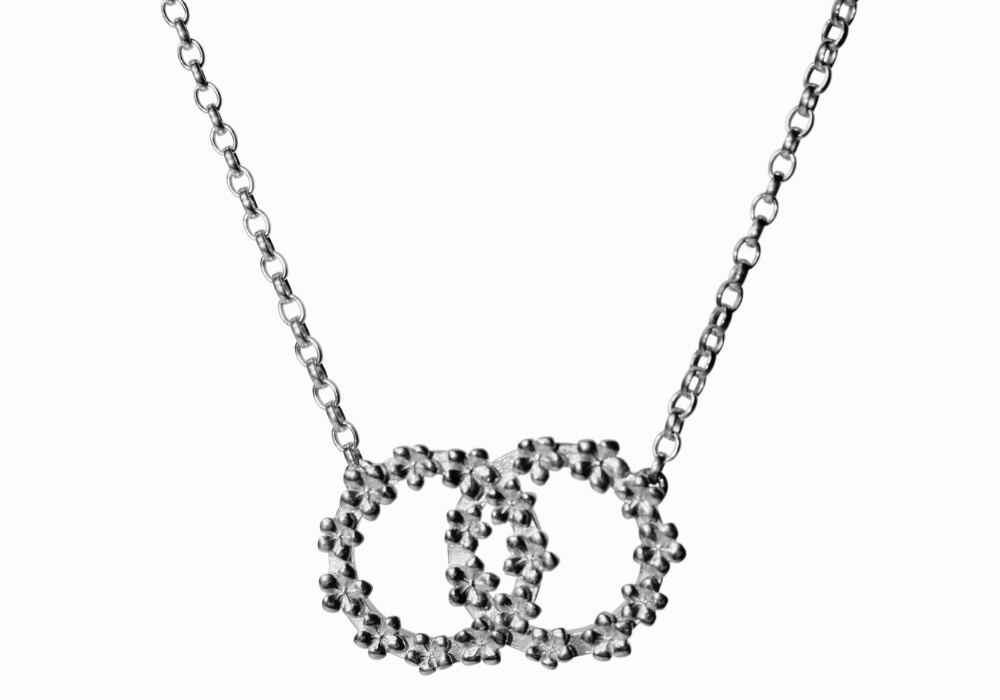 The Forget-Me-Not 'Love Link Wreath' Silver Necklace