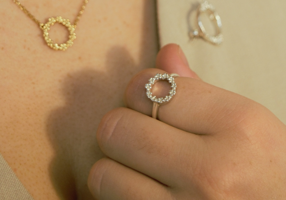 The Forget-Me-Not 'Wreath' Silver Ring (SIZE I)