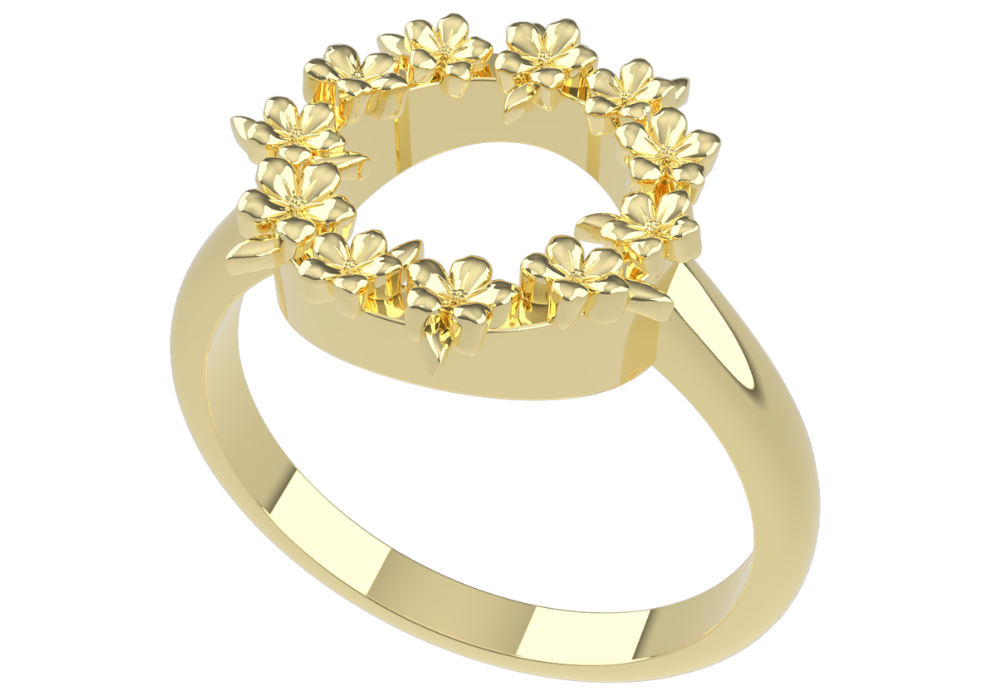 The Forget-Me-Not 'Wreath' Solid 9-carat Gold Ring (SIZE I)