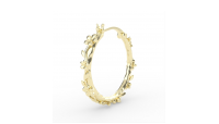 The Forget-Me-Not 'Wreath' Silver Hoop Earrings Layered in Fairmined Gold