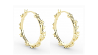 The Forget-Me-Not 'Wreath' Silver Hoop Earrings Layered in Fairmined Gold