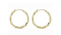 The Forget-Me-Not 'Wreath' Silver Hoop Earrings Layered in Fairmined Gold