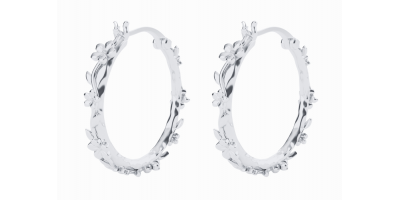 The Forget-Me-Not 'Wreath' Silver Hoop Earrings