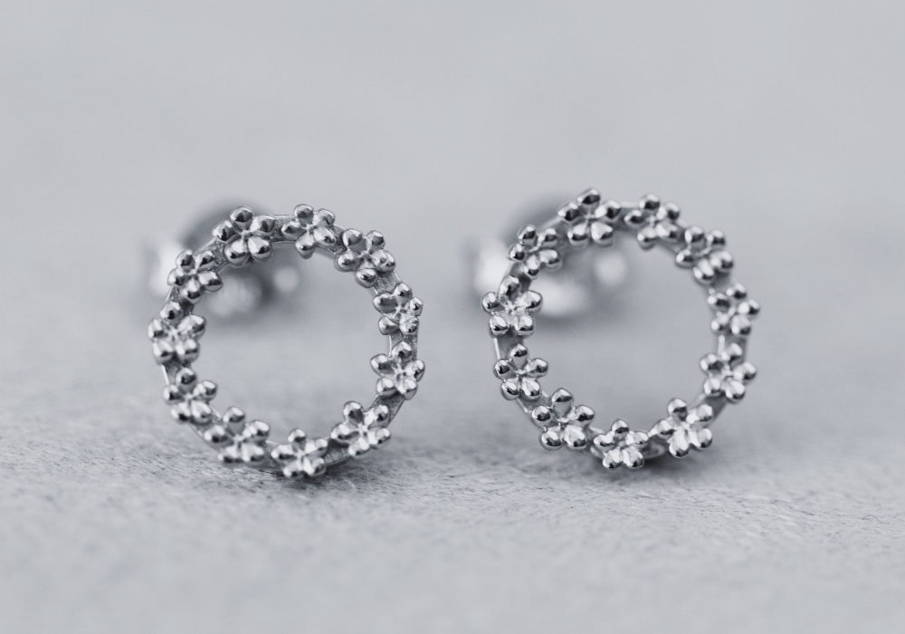  The Forget-Me-Not 'Wreath' Silver Stud Earrings