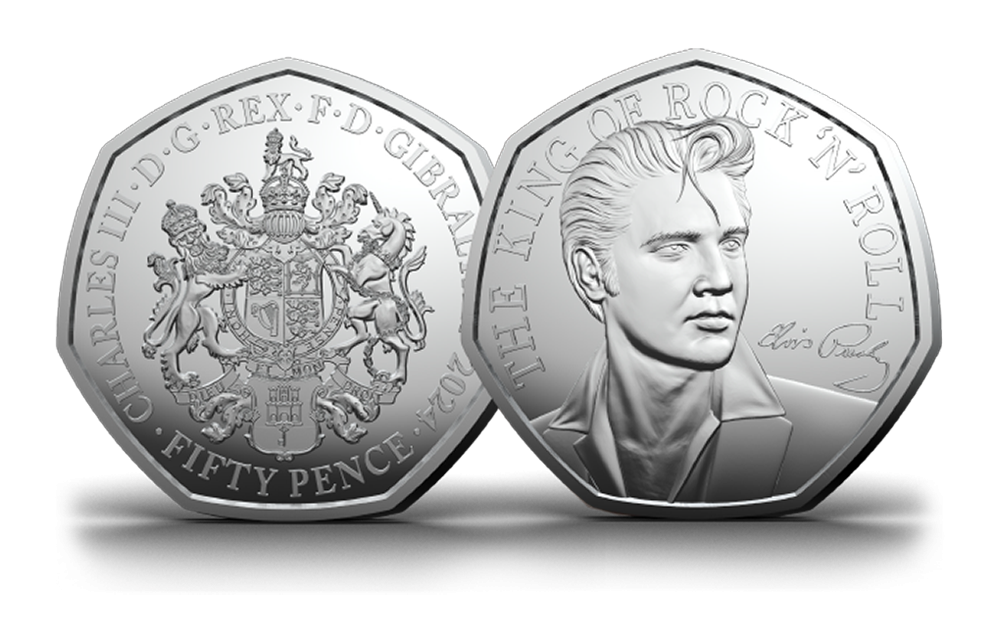 The Official 2024 Elvis Presley Sterling Silver 50 Pence Coin