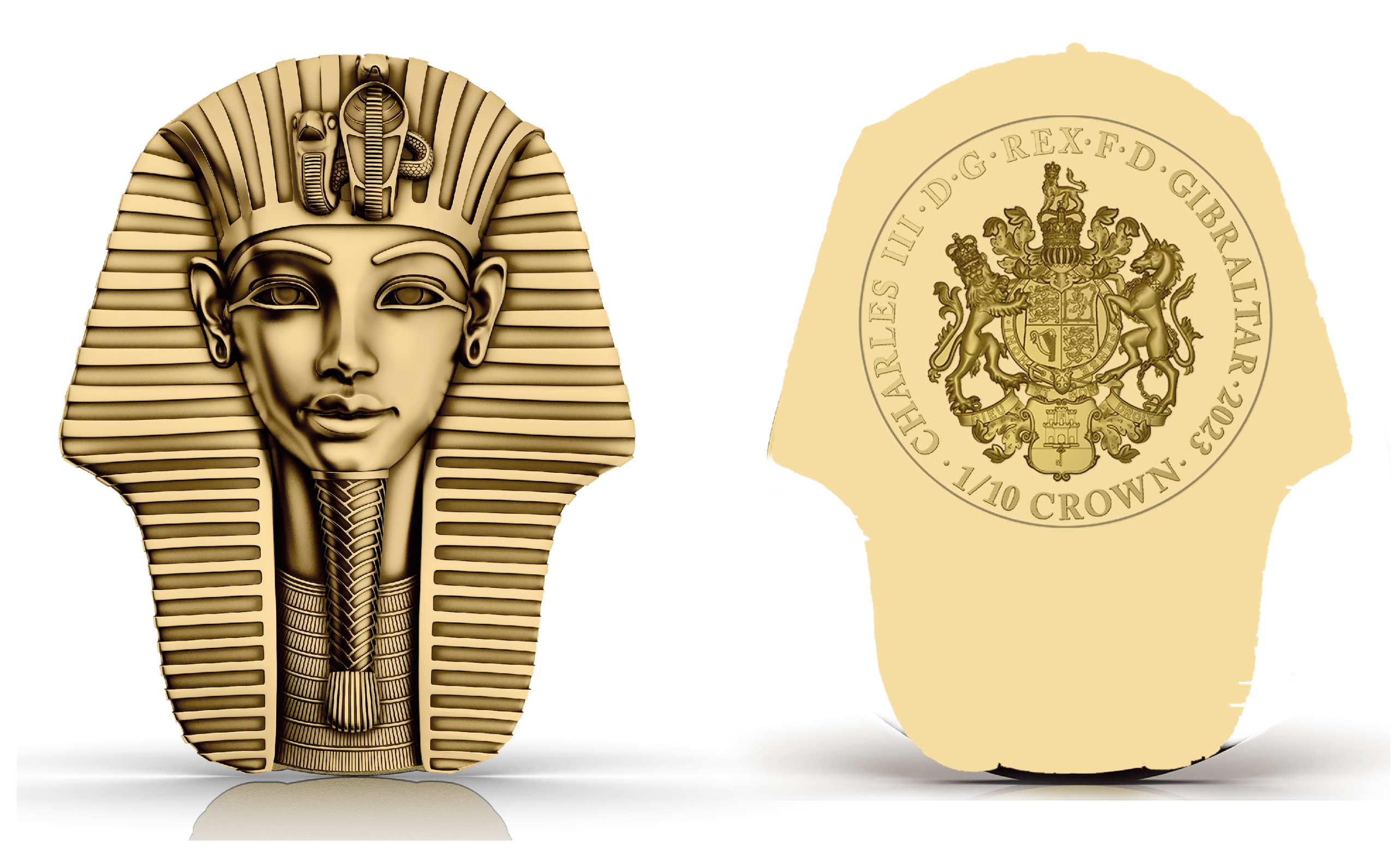 The Tutankhamun 100: Mask Shaped 1/10oz Gold Coin